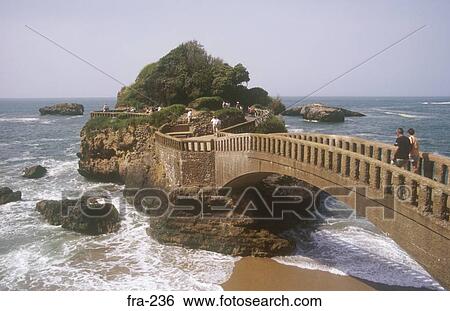 Stock Photograph - Coastal Bridge Biarritz France. Fotosearch