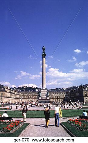 Stock Image - Column in Schloss Platz Stuttgart. Fotosearch