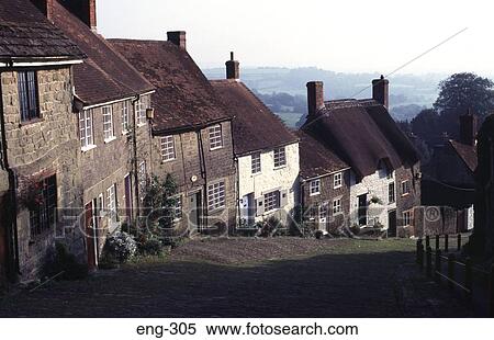 Cottages on Gold Hill Shaftesbury Dorset View Large Photo Image Stock Photography - Cottages on Gold Hill Shaftesbury Dorset. Fotosearch