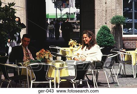Couple in Outdoor Cafe Dusseldorf Germany View Large Photo Image Stock Image - Couple in Outdoor Cafe Dusseldorf Germany. Fotosearch