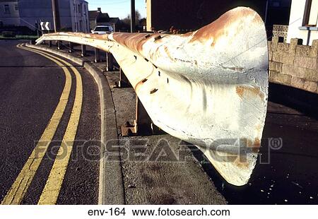 Crash Barrier on Roadside View Large Photo Image Picture - Crash Barrier on Roadside. Fotosearch