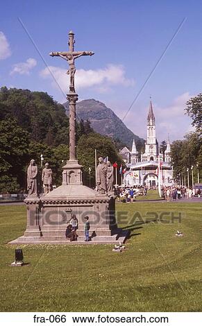 Cross at the Basilica of Lourdes France View Large Photo Image Stock Photograph - Cross at the Basilica of Lourdes France. Fotosearch