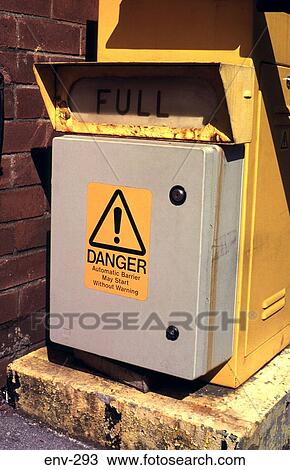 Danger Sign on Car Park Barrier View Large Photo Image Stock Image - Danger Sign on Car Park Barrier. Fotosearch