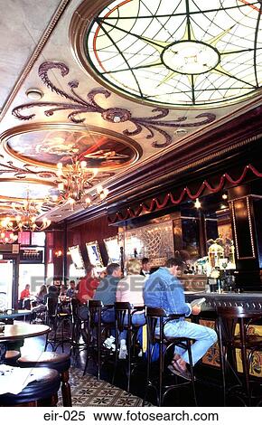 Stock Photography - Decorated Bar with Drinkers. Fotosearch