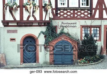 Decorated Facade of Restaurant Neckargrmund View Large Photo Image Stock Image - Decorated Facade of Restaurant Neckargrmund. Fotosearch