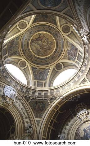 Stock Image - Detail of a Domed Roof at the Szechenyi Baths Budapest Hungary. Fotosearch