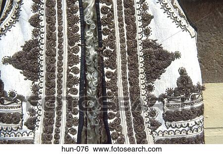 Stock Photograph - Detail of Traditional Embroidered Waistcoat Szentendre Hungary. Fotosearch