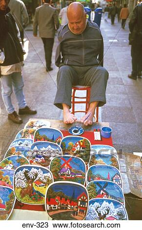 Disabled Man Painting with Feet Argentina View Large Photo Image Stock Image - Disabled Man Painting with Feet Argentina. Fotosearch