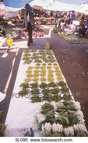 Stock Photography - Display of Fruit and Vegetables Municipal MArket Suva Fiji. Fotosearch