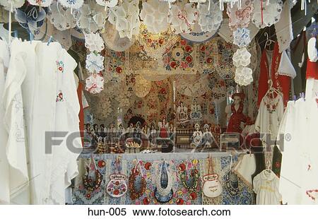 Stock Photography - Embroidery Stall Budapest Hungary. Fotosearch