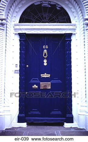 Entrance with Blue Georgian Door Dublin View Large Photo Image Stock Photo - Entrance with Blue Georgian Door Dublin. Fotosearch