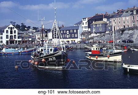 Fishing Boats in Mevagissey Harbour England UK View Large Photo Image Stock Image - Fishing Boats in Mevagissey Harbour England UK. Fotosearch