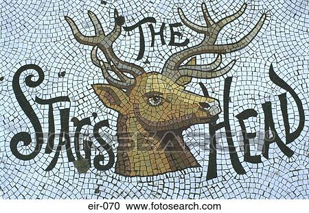 Floor Mosaic of the Stags Head Emblem Dublin Ireland View Large Photo Image Stock Image - Floor Mosaic of the Stags Head Emblem Dublin Ireland. Fotosearch