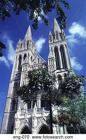 Flower Baskets by Truro Cathedral England UK View Large Photo Image Stock Image - Flower Baskets by Truro Cathedral England UK. Fotosearch