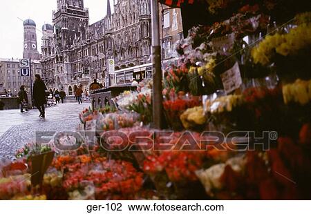 Flower Stall in Town Square Munich Germany View Large Photo Image Stock Image - Flower Stall in Town Square Munich Germany. Fotosearch