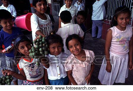 Stock Photo - Group of Young Children Mexico. Fotosearch