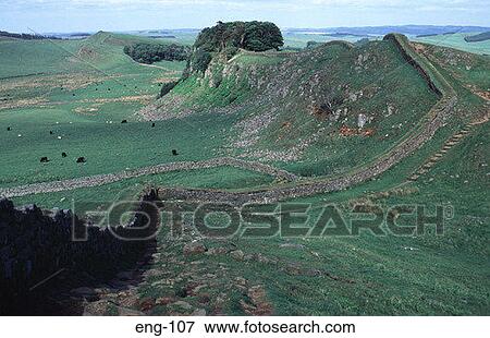 Hadrian's Wall Northumberland England UK View Large Photo Image Stock Photo - Hadrian's Wall Northumberland England UK. Fotosearch