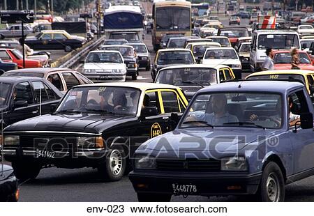 Stock Image - Heavy Traffic Buenos Aires Argentina South America. Fotosearch