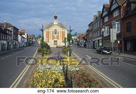 High Street and Town Hall Henley UK View Large Photo Image Picture - High Street and Town Hall Henley UK. Fotosearch