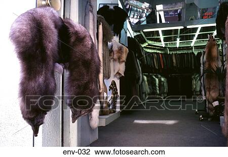 Stock Image - Interior of a Fur Shop Athens. Fotosearch