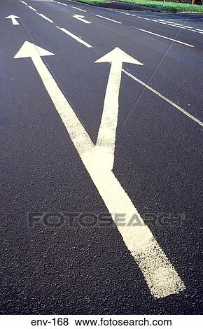 Lane Arrows on Road Surface View Large Photo Image Stock Photo - Lane Arrows on Road Surface. Fotosearch