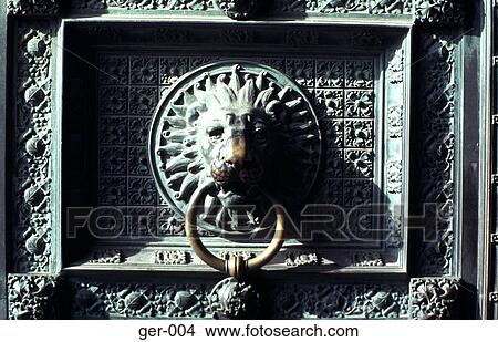 Lion Door Knocker Koln Cathedral Germany View Large Photo Image Picture - Lion Door Knocker Koln Cathedral Germany. Fotosearch