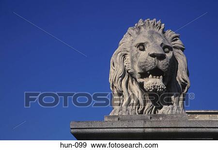 Lion Statue on the Szechenyi Chain Bridge Budapest Hungary View Large Photo Image Stock Photo - Lion Statue on the Szechenyi Chain Bridge Budapest Hungary. Fotosearch