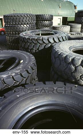 Stock Photography - Lorry Tyres in Storage. Fotosearch