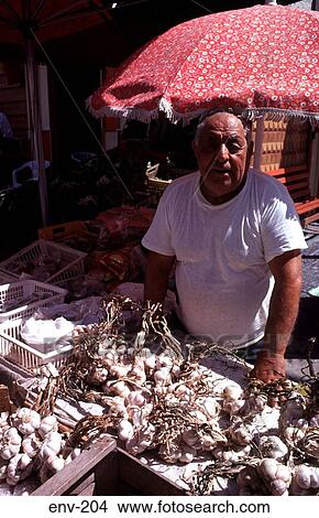 Man at Garlic Stall Italy View Large Photo Image Picture - Man at Garlic Stall Italy. Fotosearch