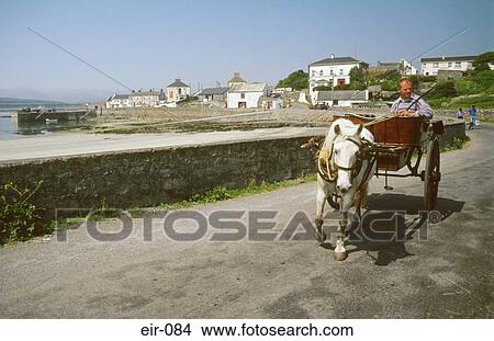 Man in Pony and Trap by Quayside Inishmore View Large Photo Image Picture - Man in Pony and Trap by Quayside Inishmore. Fotosearch