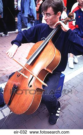 Man Playing Cello in Dublin Street View Large Photo Image Stock Image - Man Playing Cello in Dublin Street. Fotosearch