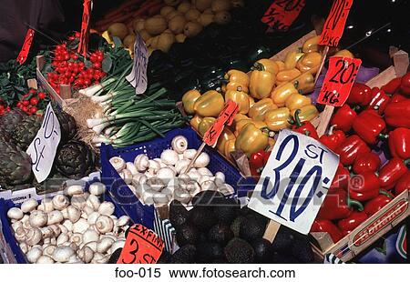 Market Display of Fruit and Vegetables View Large Photo Image Stock Photography - Market Display of Fruit and Vegetables. Fotosearch