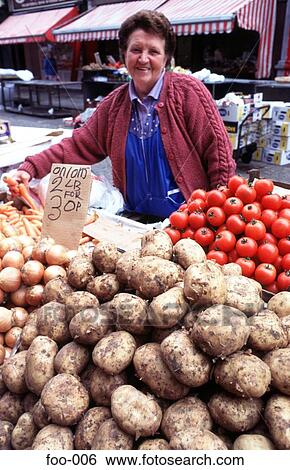Market Trader Woman Selling Potatoes Dublin View Large Photo Image Stock Photograph - Market Trader Woman Selling Potatoes Dublin. Fotosearch