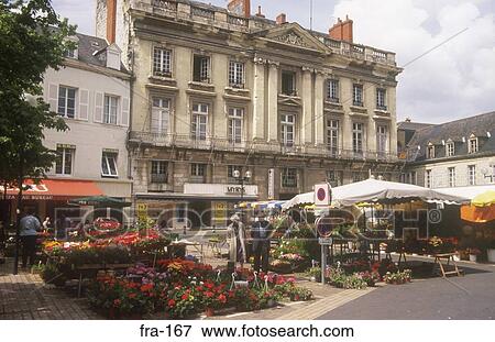 Marketplace Saumur France View Large Photo Image Stock Photo - Marketplace Saumur France. Fotosearch