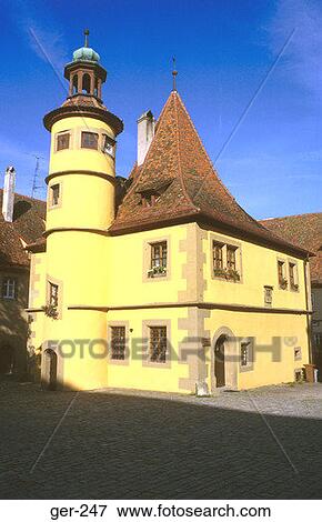 Medieval Hall and Tower Rothenburg Germany View Large Photo Image Stock Photo - Medieval Hall and Tower Rothenburg Germany. Fotosearch