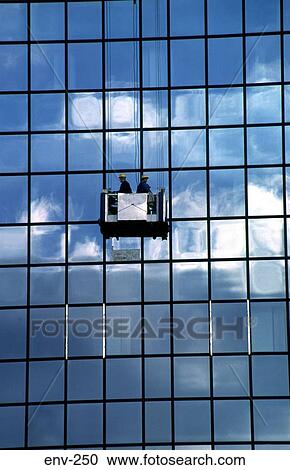 Men Washing Windows of Glass Office Block View Large Photo Image Stock Image - Men Washing Windows of Glass Office Block. Fotosearch