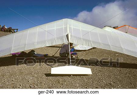 Stock Image - Microlight Being Prepared for Flight Germany. Fotosearch