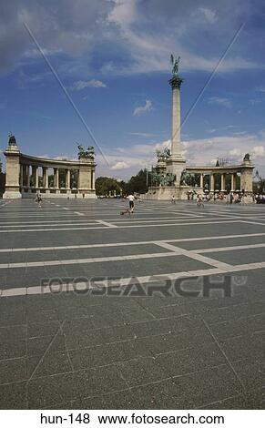 Millennium Monument Budapest Hungary View Large Photo Image Stock Photo - Millennium Monument Budapest Hungary. Fotosearch