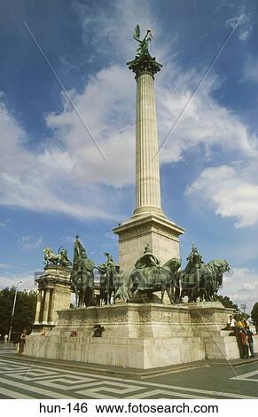 Millennium Monument Budapest Hungary View Large Photo Image Stock Photograph - Millennium Monument Budapest Hungary. Fotosearch
