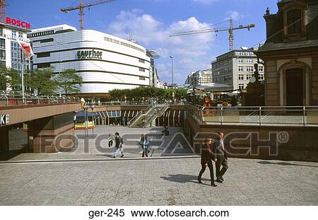 Stock Photography - Modern Shopping Street Frankfurt Germany. Fotosearch