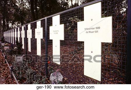 Stock Image - Monument People Killed on Berlin Wall Germany. Fotosearch