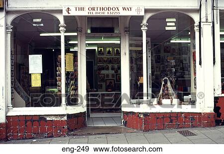 Stock Photo - Old Shop Front Glastonbury Somerset England. Fotosearch
