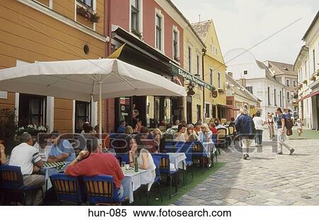 Outdoor Restaurant Szentendre Hungary View Large Photo Image Stock Photography - Outdoor Restaurant Szentendre Hungary. Fotosearch