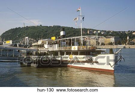 Stock Image - Passenger Boat on the Danube Budapest Hungary. Fotosearch