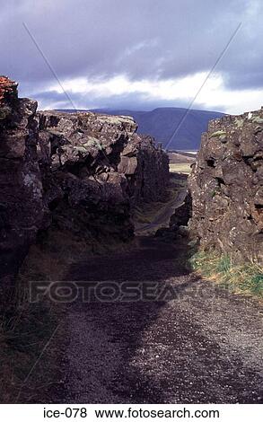 Path Through Volcanic Outcrops Iceland View Large Photo Image Stock Photo - Path Through Volcanic Outcrops Iceland. Fotosearch