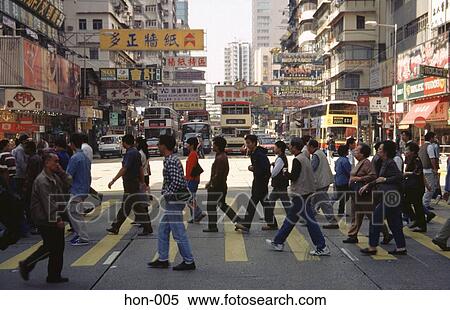 People Crossing Road Argyle Street Hong Kong View Large Photo Image Stock Photography - People Crossing Road Argyle Street Hong Kong. Fotosearch
