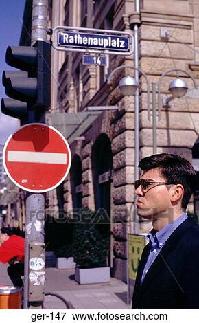 Profile of Businessman on Franfurt Street Germany View Large Photo Image Stock Photo - Profile of Businessman on Franfurt Street Germany. Fotosearch