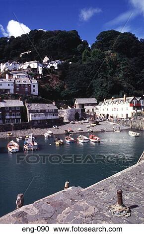 Quayside Clovelly Harbour Devon England UK View Large Photo Image Stock Image - Quayside Clovelly Harbour Devon England UK. Fotosearch