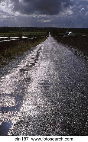 Rain Washed Country Road Dromore West Ireland View Large Photo Image Stock Photo - Rain Washed Country Road Dromore West Ireland. Fotosearch