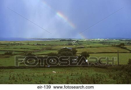 Rainbow over Aughis Head Landscape Sligo Ireland View Large Photo Image Stock Photo - Rainbow over Aughis Head Landscape Sligo Ireland. Fotosearch